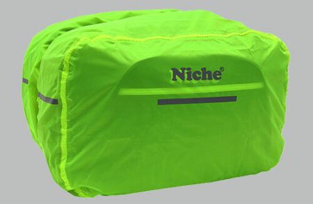Saddlebags per moto impermeabili con copertura antipioggia di colore fluorescente